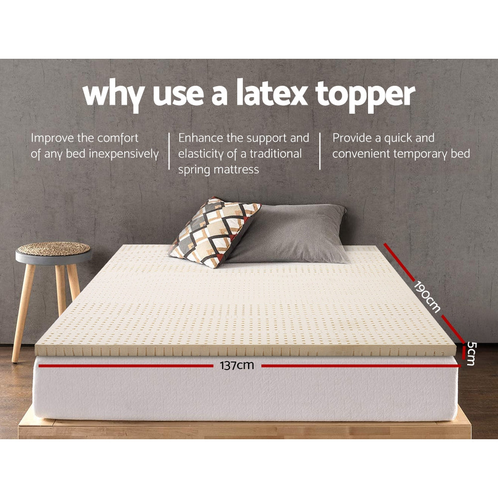 Giselle Bedding Latex Mattress Topper 5cm Double