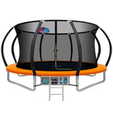 Everfit 12FT Trampoline for Kids w/ Ladder Enclosure Safety Net Rebounder Orange