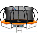 Everfit 14FT Trampoline for Kids w/ Ladder Enclosure Safety Net Rebounder Orange