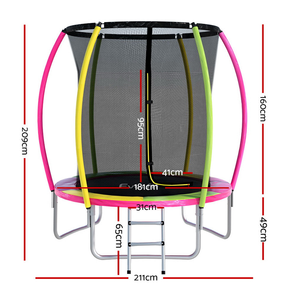 Everfit 6FT Trampoline for Kids w/ Ladder Enclosure Safety Net Rebounder