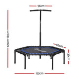 Everfit 48inch Hexagon Fitness Trampoline Rebounder Adjustable Handrail Blue