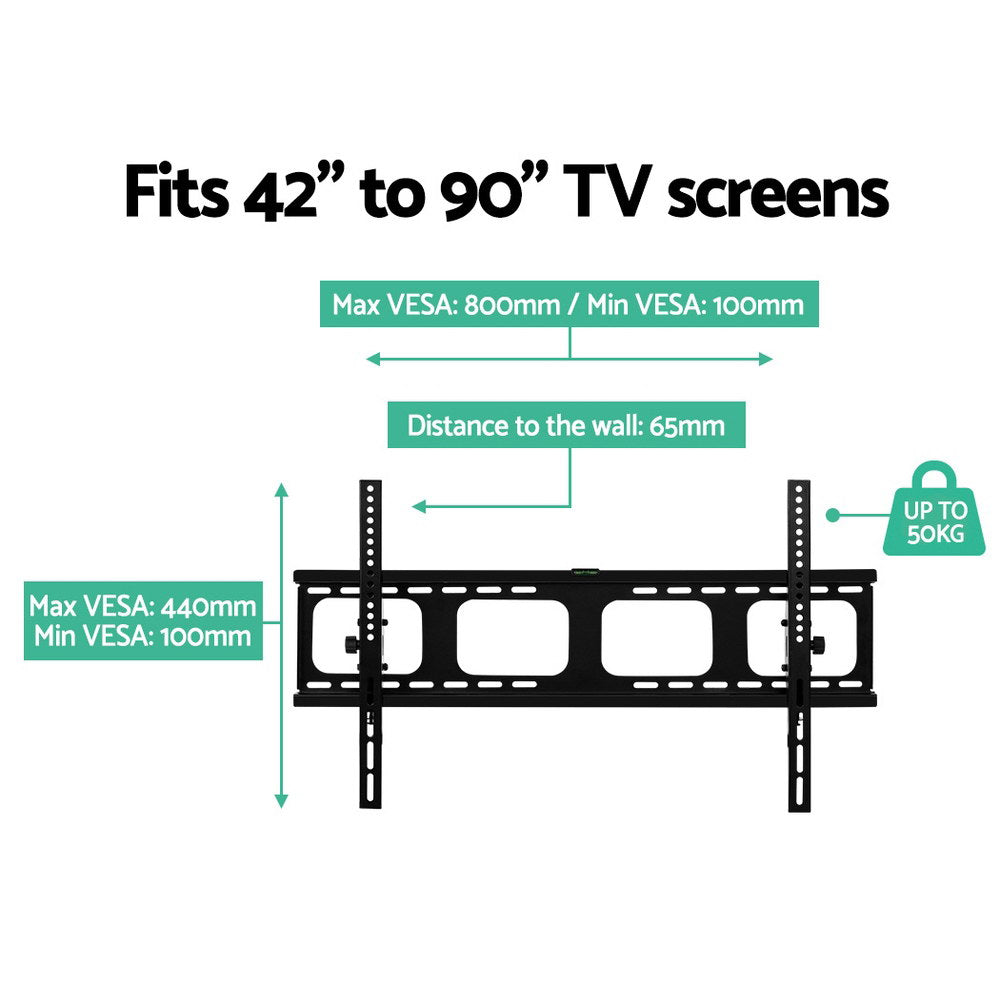 Artiss Heavy-Duty TV Wall Mount for 42"-90" LED LCD Screens - Slim Low Profile with Tilt Function