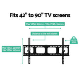 Artiss Heavy-Duty TV Wall Mount for 42"-90" LED LCD Screens - Slim Low Profile with Tilt Function