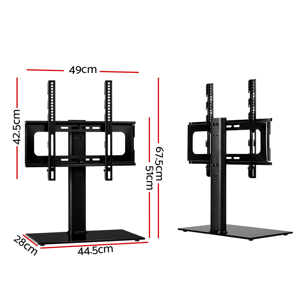 Sleek Swivel TV Stand Mount for 32"-55" LED LCD - Tempered Glass & Metal Design