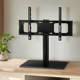 Sleek Swivel TV Stand Mount for 32"-55" LED LCD - Tempered Glass & Metal Design