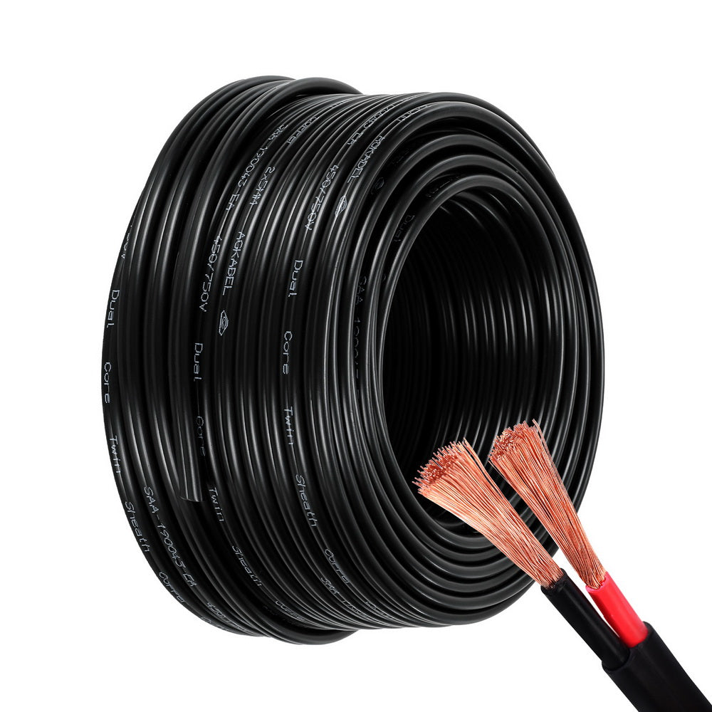 Giantz 5MM 30M SAA-Certified Twin Core PVC Automotive Electrical Cable