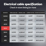 Giantz 5MM 30M SAA-Certified Twin Core PVC Automotive Electrical Cable