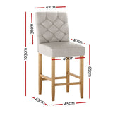 Artiss 4x Bar Stools Linen Upholstered Chairs