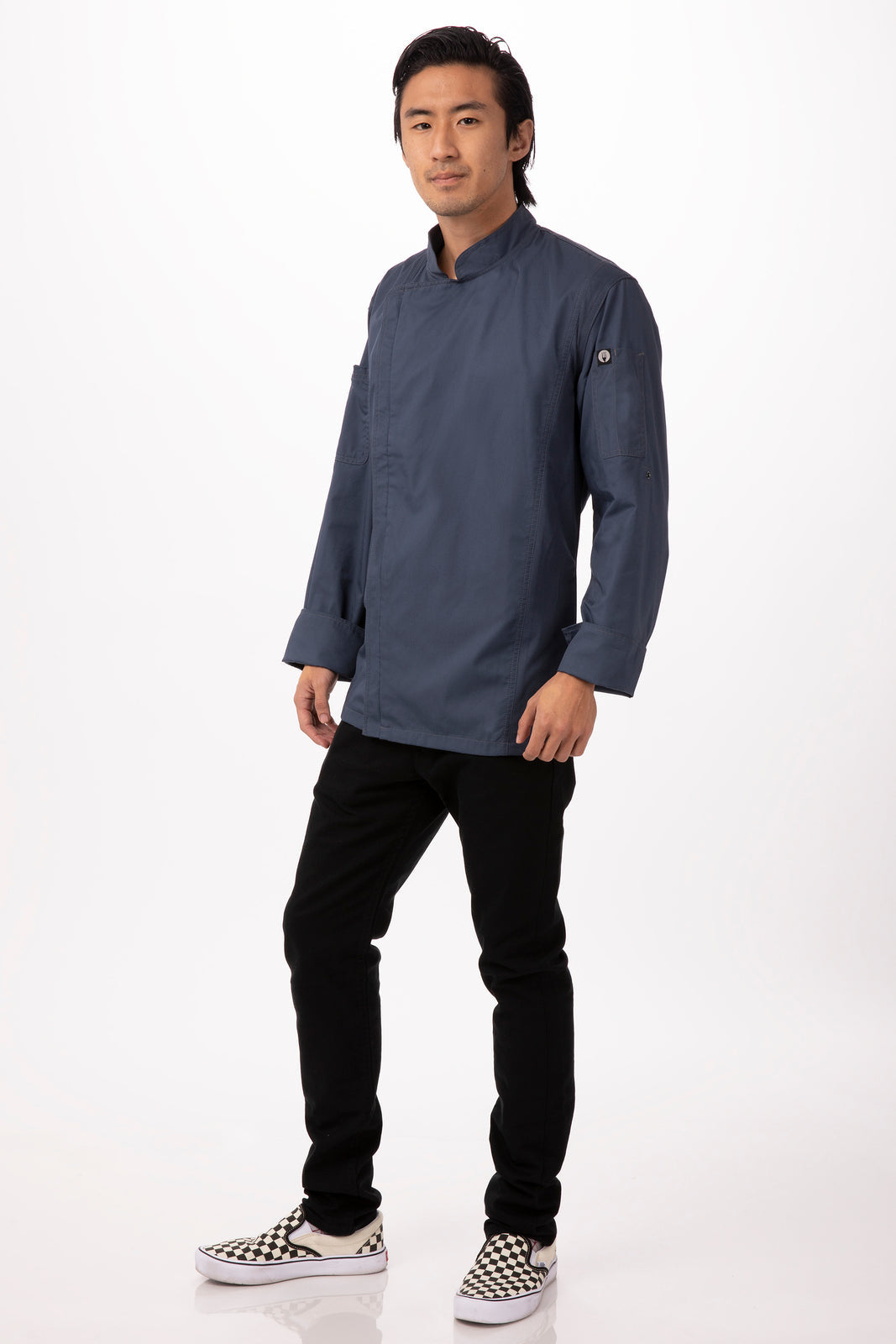 Hartford Men's Blue Zipper L Chef Jacket by Chef Works