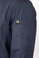 Hartford Men's Blue Zipper L Chef Jacket by Chef Works