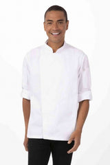 Hartford Men's White Zipper M Chef Jacket by Chef Works