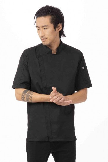 Springfield Men's Black Zipper L Chef Jacket by Chef Works