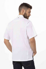 Springfield Men's White Zipper L Chef Jacket by Chef Works