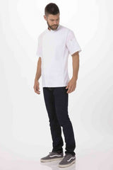 Springfield Men's White Zipper L Chef Jacket by Chef Works