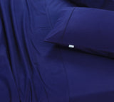 Navy Blue Vintage Washed 100% Egyptian Cotton 500TC Double Bed Sheets Set by Elan Linen