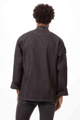 Gramercy Men's Denim Black Zipper M Chef Jacket by Chef Works