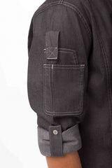 Gramercy Men's Denim Black Zipper XS Chef Jacket by Chef Works