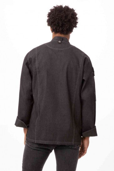 Gramercy Men's Denim Black Zipper XXL Chef Jacket by Chef Works