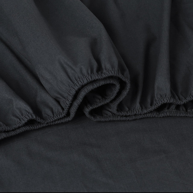 Elan Linen Vintage Washed 500TC Charcoal 100% Egyptian Cotton Bed Sheets Set for King Single