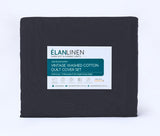 Elan Linen Vintage Washed 500TC Charcoal 100% Egyptian Cotton Bed Sheets Set for King Single