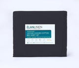 Elan Linen Vintage Washed 500TC Charcoal 100% Egyptian Cotton Bed Sheets Set for King Single