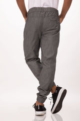 Jogger 257 Black/White Stripe S Men's Chef Pants by Chef Works