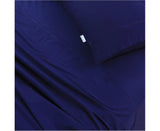 Elan Linen 100% Egyptian Cotton Vintage Washed 500TC Navy Blue Bedding Set for Single Bed