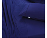 Elan Linen 100% Egyptian Cotton Vintage Washed 500TC Navy Blue Bedding Set for Single Bed