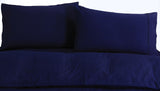 Navy Blue Vintage Washed 100% Egyptian Cotton 500TC Super King Quilt Cover Set by Elan Linen