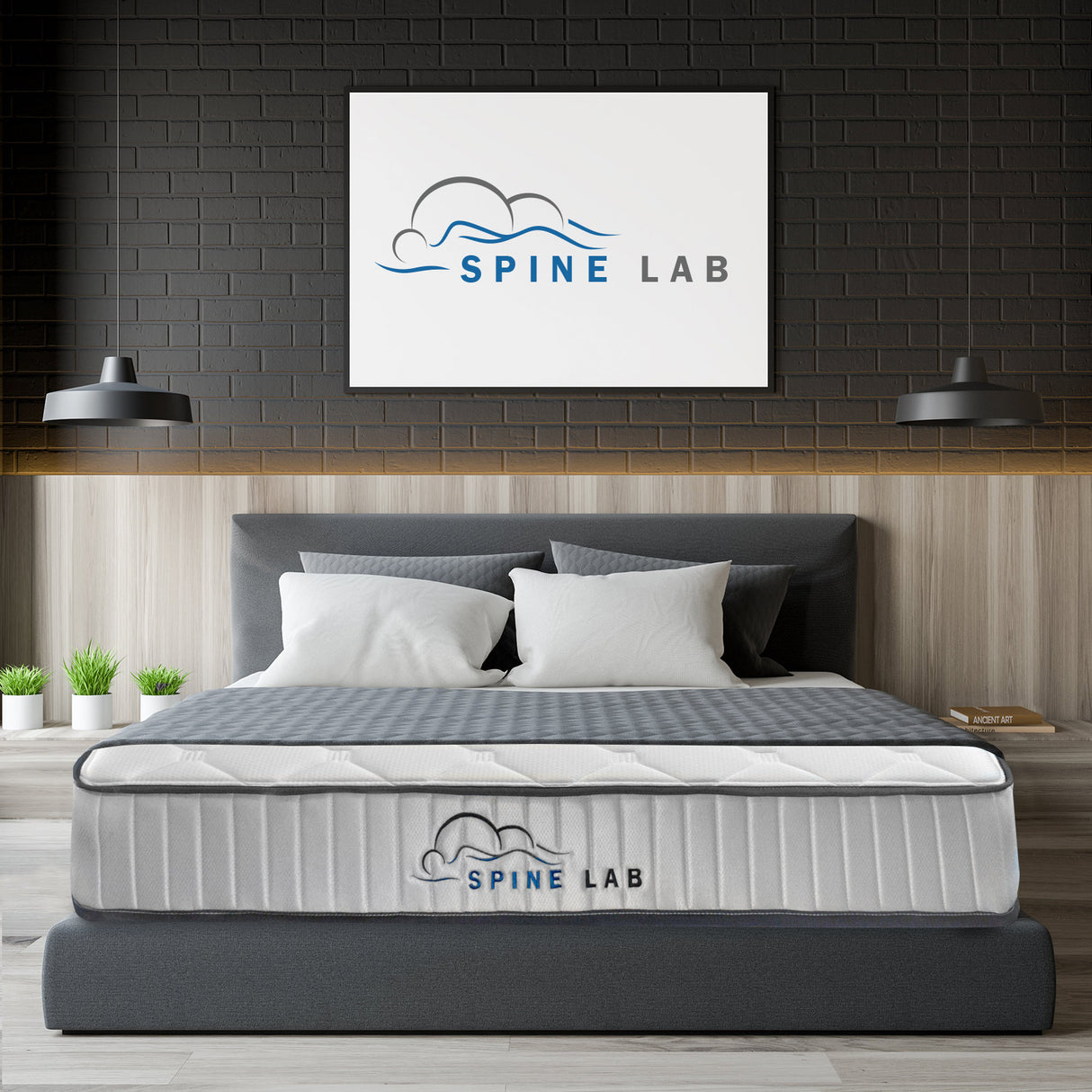 Spine-Lab Mattress 5 Zone 21cm Medium Firm Foam Bonnell Spring - Double - White