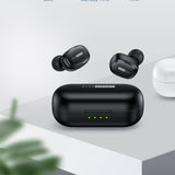 FitSmart In Ear Buds with Charging Case Portable Wireless Black