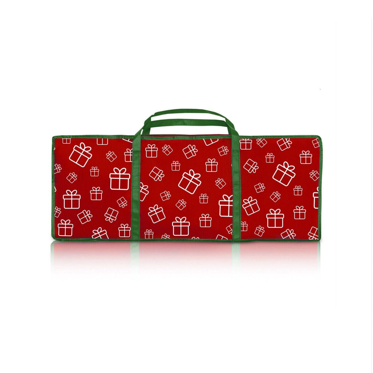 Santa's Helper Printed Christmas Paper Storage Bag With 5 Rolls and Scissors Set