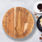 Bread and Butter 18 Inch Wooden Lazy Susan Tray - Trees - Side View