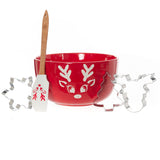 Bread and Butter Electroplate Icy Reindeer Mini Mix Bowl Set - Front View