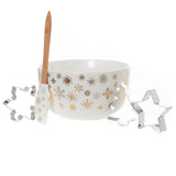 Bread and Butter Electroplate Snowflake Mini Mix Bowl Set - Gold - Front View