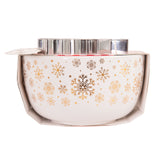 Bread and Butter Electroplate Snowflake Mini Mix Bowl Set - Gold - Top-Down View