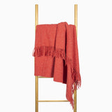 Brighton Wool Throw Blanket - Cherry Red - 100% New Zealand Wool