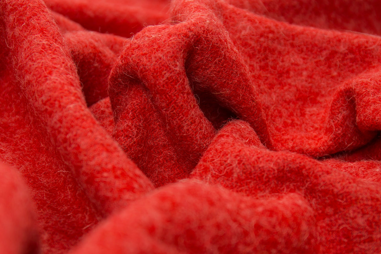 Brighton Wool Throw Blanket - Cherry Red - 100% New Zealand Wool