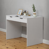 ODESSA DESK - WHITE - FLUTED - PULL BLACK