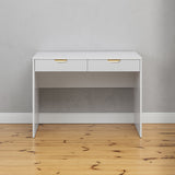 ODESSA DESK - WHITE - FLUTED - PULL BRASS