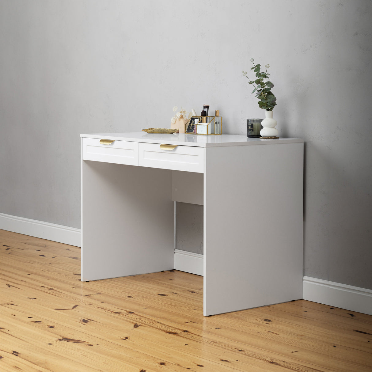 ODESSA DESK - WHITE - HAMPTONS - PULL BRASS