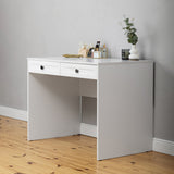 ODESSA DESK - WHITE - HAMPTONS - ROUND BLACK