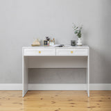 ODESSA DESK - WHITE - HAMPTONS - ROUND BRASS