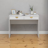 ODESSA DESK - WHITE - SLIM - HALF MOON BRASS