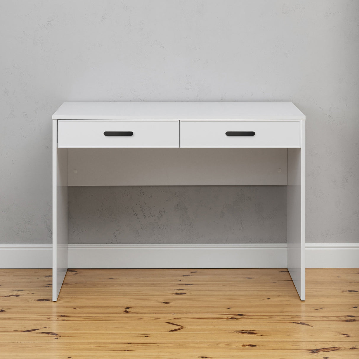 ODESSA DESK - WHITE - SLIM - OVAL BLACK