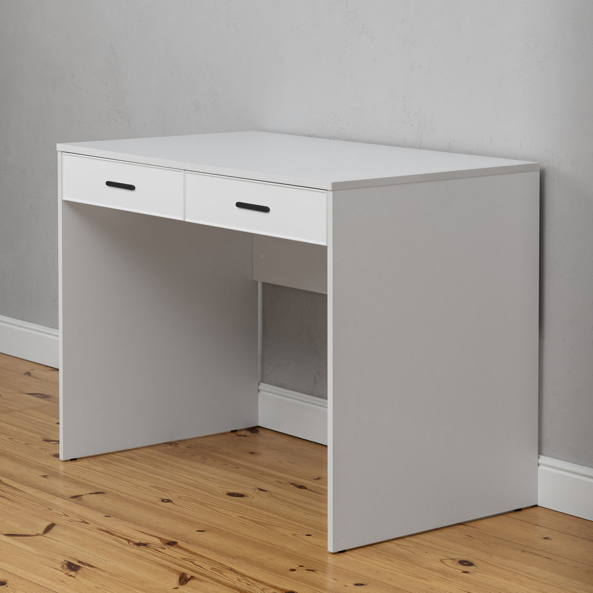 ODESSA DESK - WHITE - SLIM - OVAL BLACK