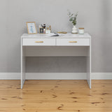 ODESSA DESK - WHITE - SLIM - OVAL BRASS