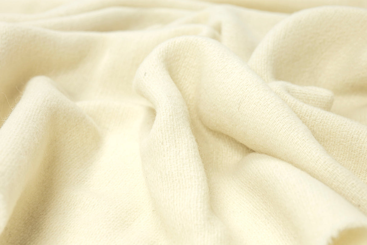 Luxury Merino Wool Blend Throw - Ivory