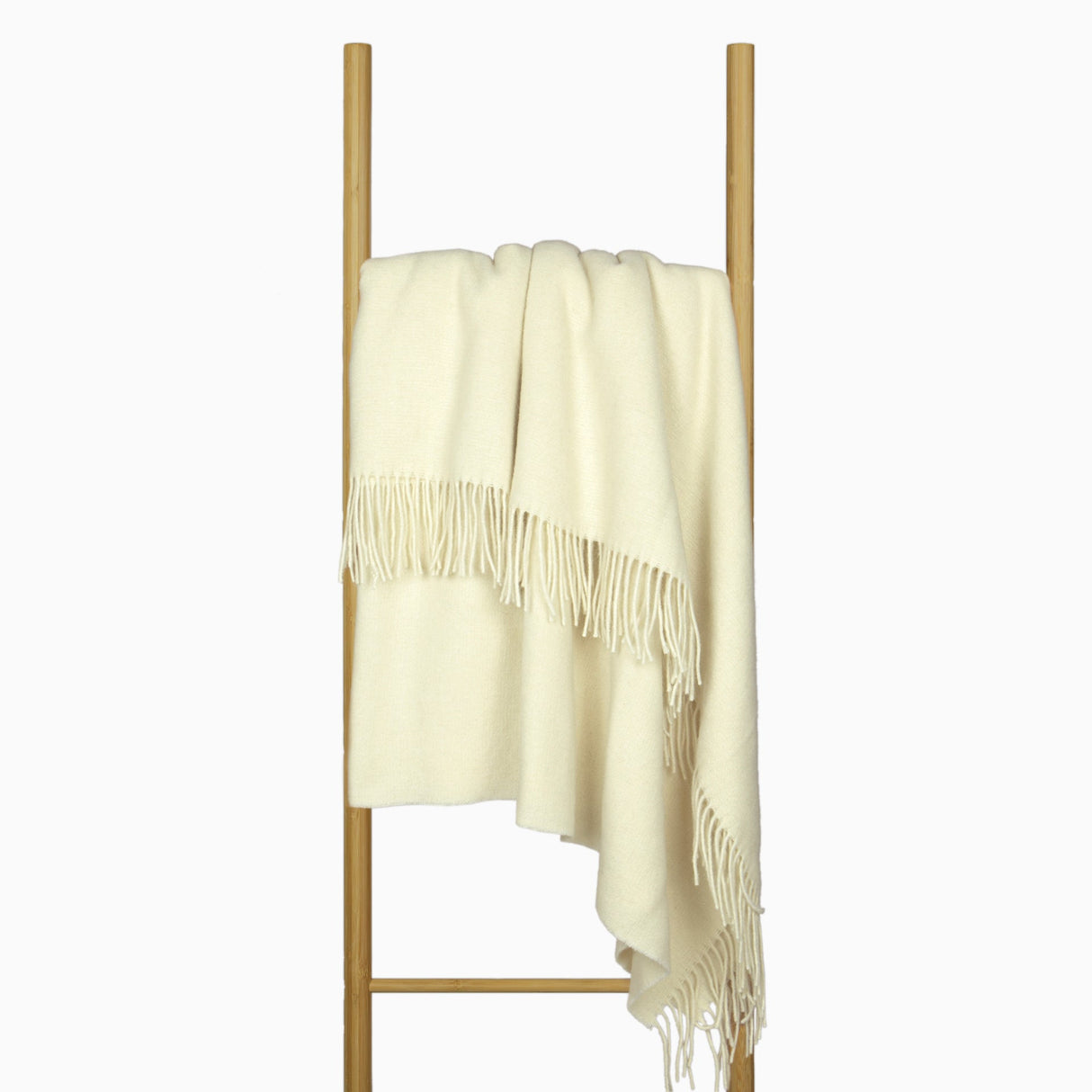 Luxury Merino Wool Blend Throw - Ivory