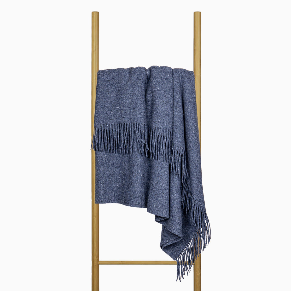 Navy Merino Wool Blend Oxford Throw Blanket